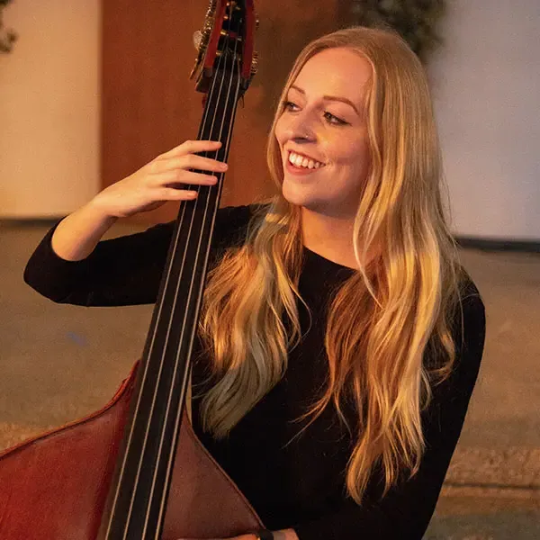 Female student playing the cello